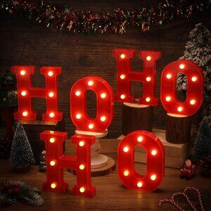 Christmas LED Letter Lights Sign Table Indoor Decoration Light up Letters Batter